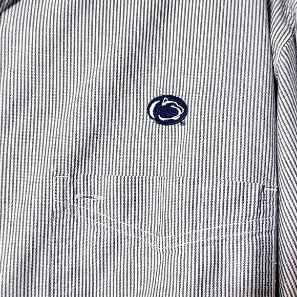 PENN STATE NITTANY LION pinstriped oxford LS button down 100% cotton Size Large - Picture 3 of 9